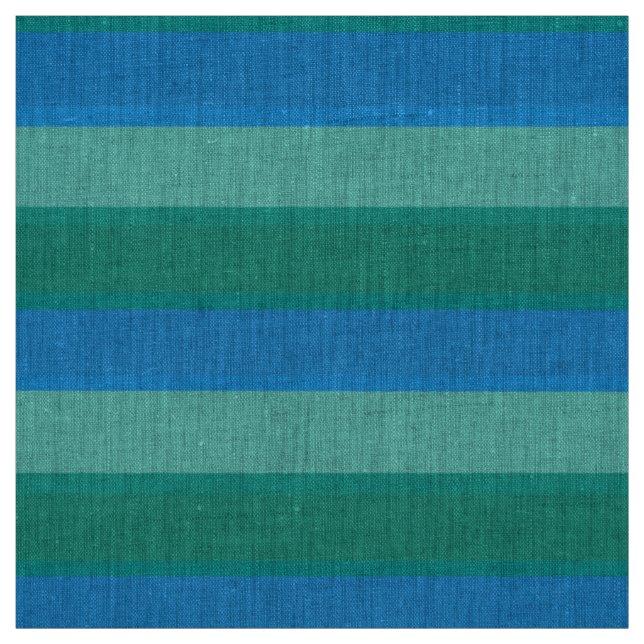 Tissu Teal atomique et toile naturelle de rayures de (Échantillon)