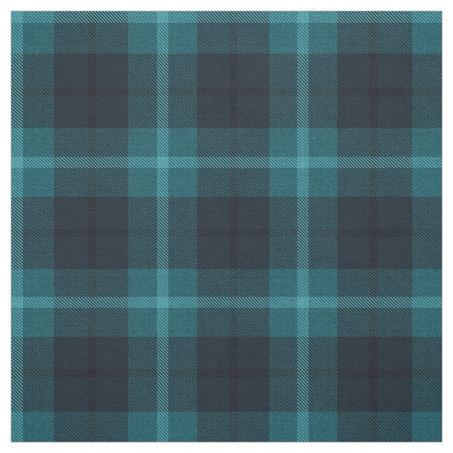 Tissu Teal foncé/Aqua ? turquoise, plaid de noir/blanc (Échantillon)
