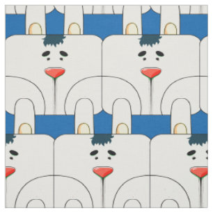 Tissu Team Bunny Face - bleu classique et gris pâle