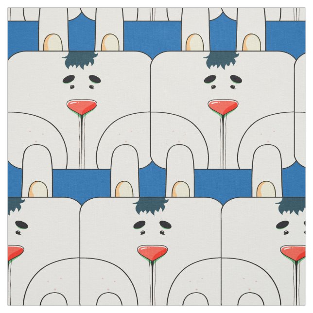 Tissu Team Bunny Face - bleu classique et gris pâle (Échantillon)