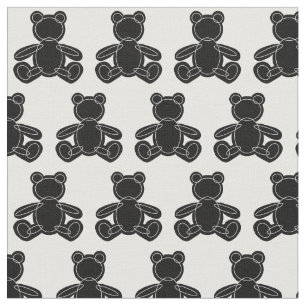 Tissu Teddy Noir Teddy Bear Outline Fabric