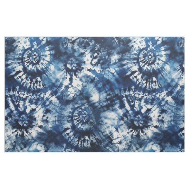Tissu Teinture Tie-Dye Bleu Foncé (Yard)