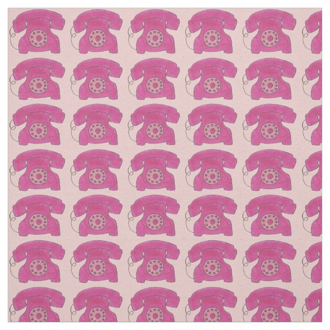 Tissu Téléphone Rotatif Rose Chaud Téléphone Rétro Vinta (Échantillon)