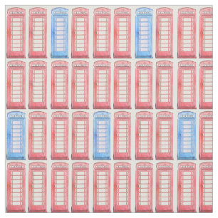 Tissu Téléphones britanniques rouges