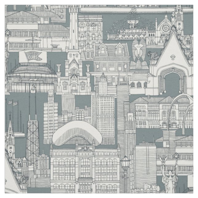 Tissu Tempête gris foncé de Chicago toile (Échantillon)