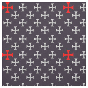 Tissu Templiers noirs Température Masonic Argent rouge