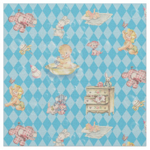 Tissu Temps vintage de Bath de bébé sur le harlequin