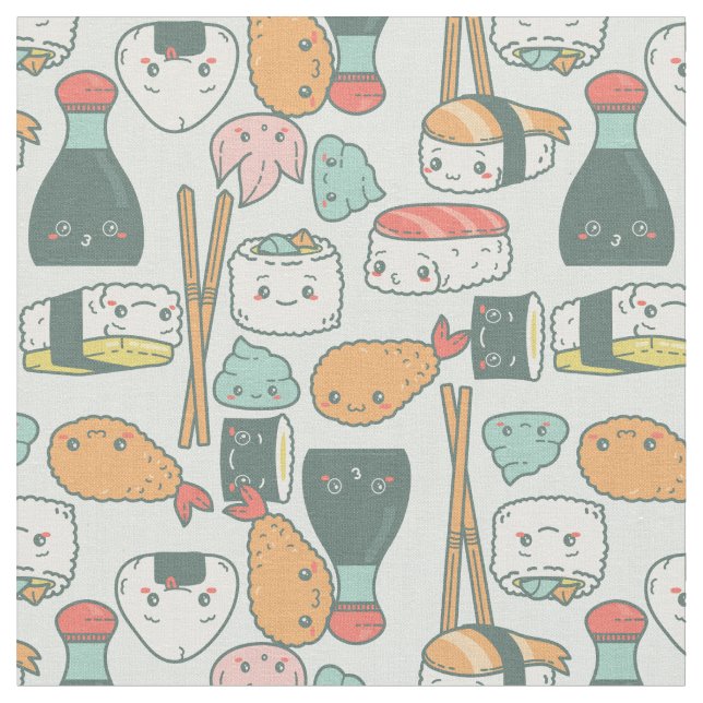 Tissu tempura de sushi vert kawaii mignon (Fermer)
