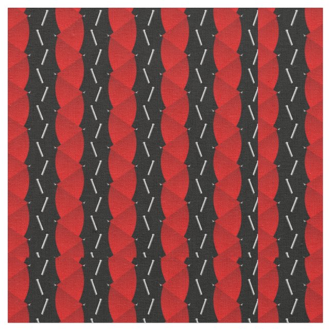 Tissu tendance motif noire rouge (Fermer)