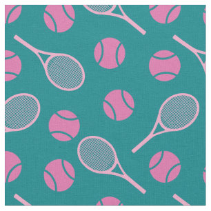 Tissu Tennis: raquettes roses - personnalisable!