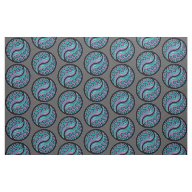 Tissu Tentacle Yin Yang (Fat Quarter)