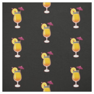 Tissu Tequila Sunrise Cocktail Motif