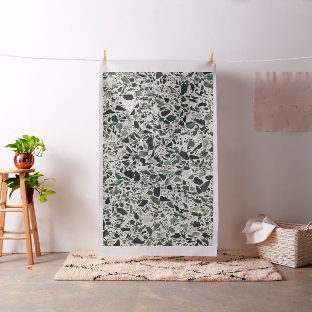 Tissu Terrazzo Vert Moderne (In Situ)