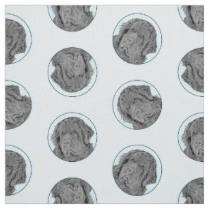 Tissu Terre-Neuve Peinture Black Cute Original Chien Art