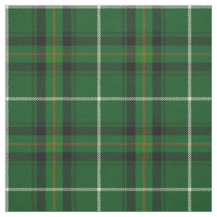 Tissu Terre verte, noire, orange/blanche rayée plaid