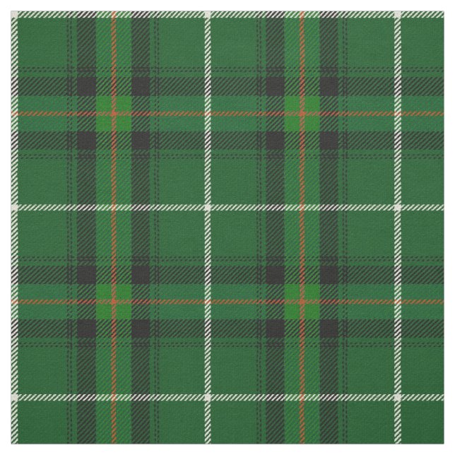 Tissu Terre verte, noire, orange/blanche rayée plaid (Échantillon)
