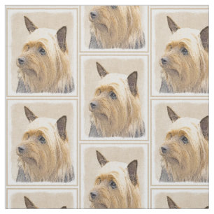 Tissu Terrier soyeux peignant - art original mignon de