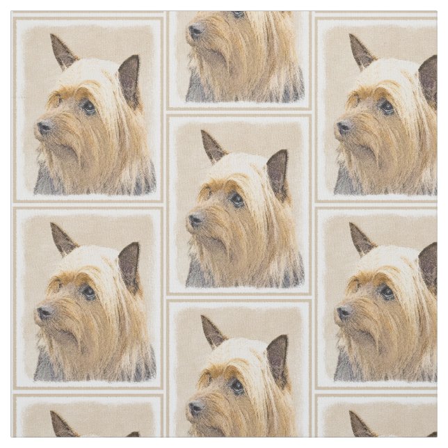 Tissu Terrier soyeux peignant - art original mignon de (Échantillon)