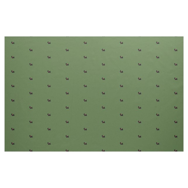 Tissu Terriers écossais sur le vert avec l'arc rouge (Yard)