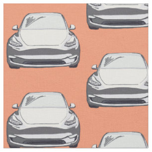 Tissu Tesla blanche Modèle Y Dessin à main Fabric croqui
