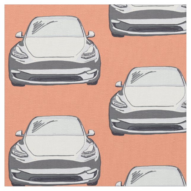 Tissu Tesla blanche Modèle Y Dessin à main Fabric croqui (Fermer)