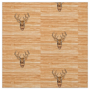 Tissu Tête de cerf à queue blanche Trophée Style grain d