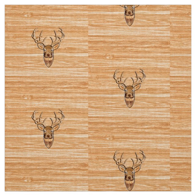 Tissu Tête de cerf à queue blanche Trophée Style grain d (Échantillon)