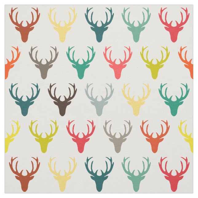 Tissu tête de cerf rétro crème simple (Échantillon)