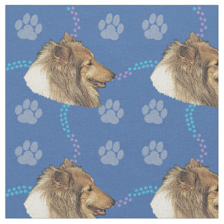 Tissu Tête de collie rugueuse artistique (sable)
