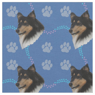 Tissu Tête de collie rugueuse artistique (Tri)