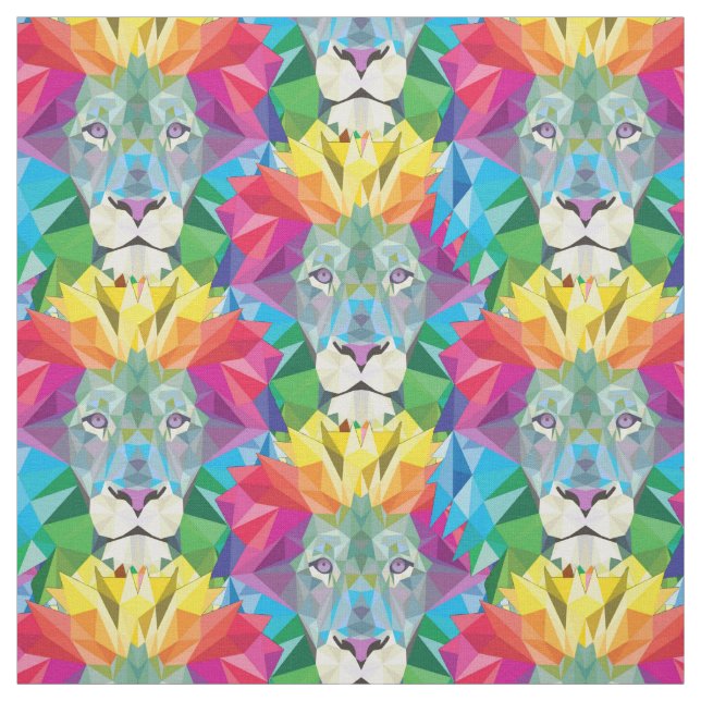 Tissu Tête de lion géométrique (Échantillon)