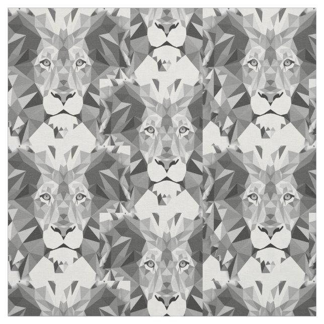 Tissu Tête de lion géométrique cool (Échantillon)