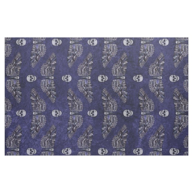 Tissu Tête de mort tombée Tête de mort et crâne (Fat Quarter)