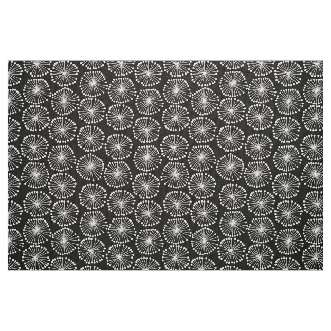 Tissu Têtes de graines - Blanc sur noir (Fat Quarter)
