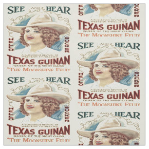 Tissu Texas Guinan Cowgirl Singer Western Fabric