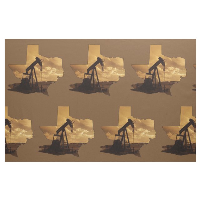 Tissu Texas Huile Pump Jack Impression Fabric 9" Carré (Fat Quarter)