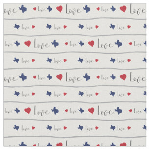 Tissu Texas Love and Hearts Motif