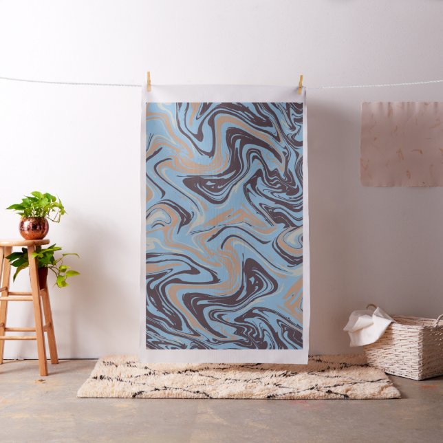 Tissu textile Motif bleu Abstrait liquide (In Situ)