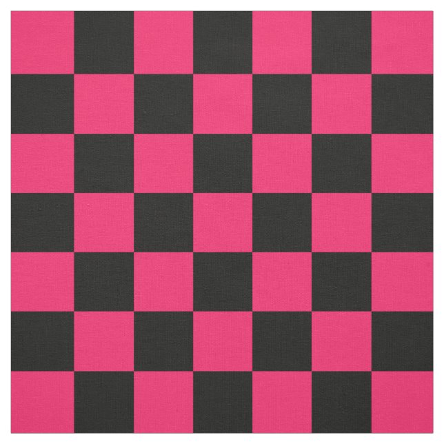 Tissu Textile Motif Pink Black Checker (Échantillon)