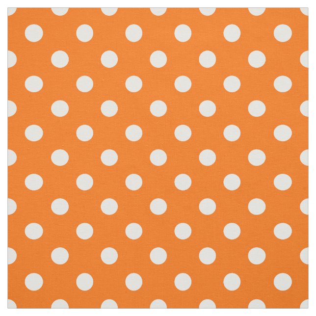 Tissu Textile Pois blanc orange (Échantillon)