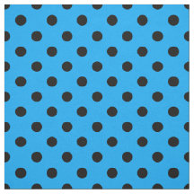 Textile Pois noir bleu