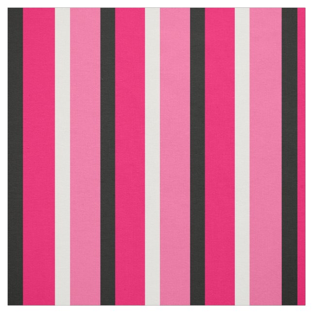 Tissu Textile rose Hot Pink Stripes (Échantillon)