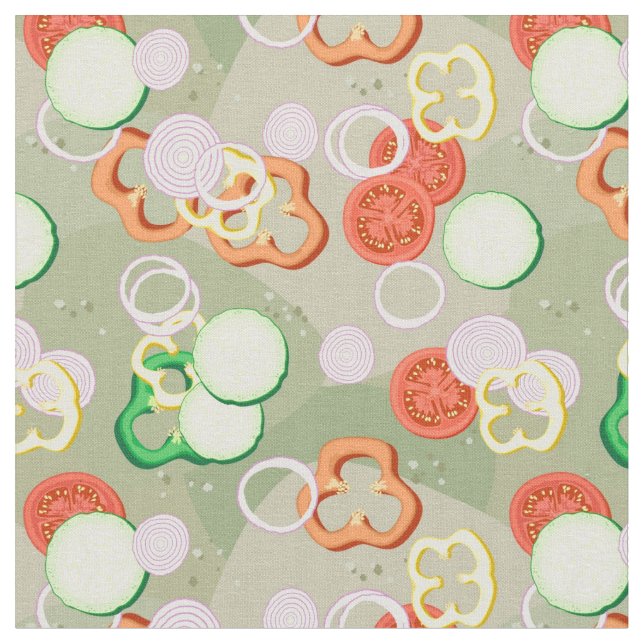 Tissu Texture avec des tranches de légumes (Fermer)