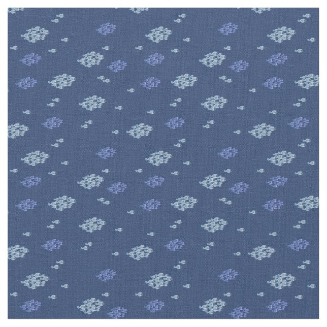 Tissu Texture bleu marine avec poisson bleu (Fermer)