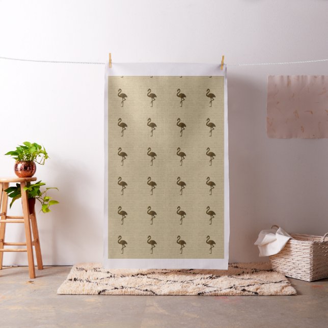 Tissu Texture papier naturel motif flamant (In Situ)