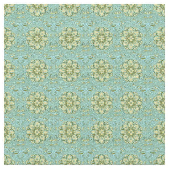 Tissu thaïlandais de vert bleu de brocards (Fermer)