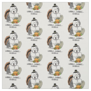 Tissu Thanksgiving Old English Sheepdog (Gris 1) Fun