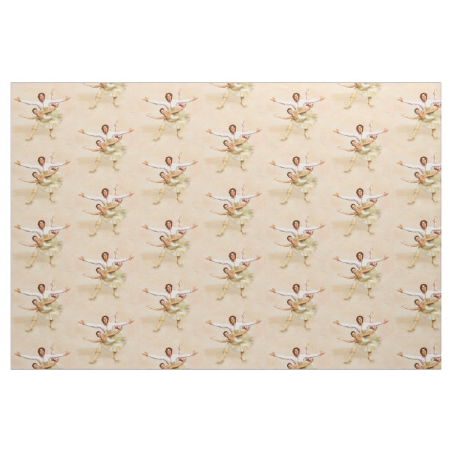 Tissu Thème Ballet Pale Peach Dancers Design (Fat Quarter)