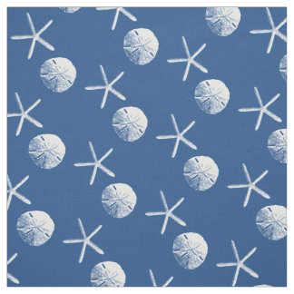 Tissu Thème de plage du dollar d'étoiles de mer et de
