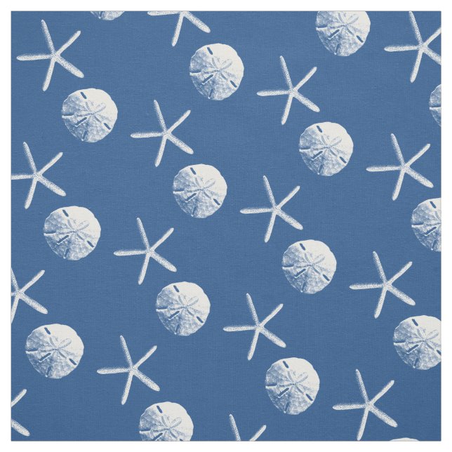 Tissu Thème de plage du dollar d'étoiles de mer et de (Échantillon)